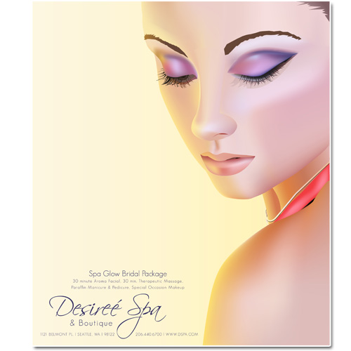 Computer-Drawn Ad for Desiree Spa
