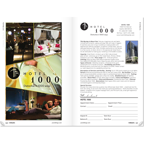 Hotel 1000 Full Color Bridal Ad