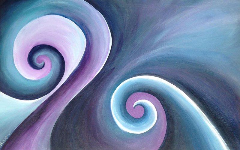 West Seattle Acrylic Painting Ebbing Ocean